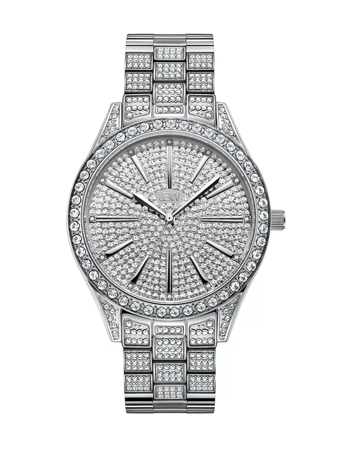 Женские часы Cristal Diamond (1/8 ct.общ.) из нержавеющей стали Jbw — серебристый