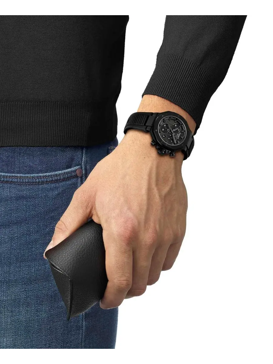 Часы унисекс с черным силиконовым браслетом, 38 мм Tissot — изображение 5 из 5, оттенок черный