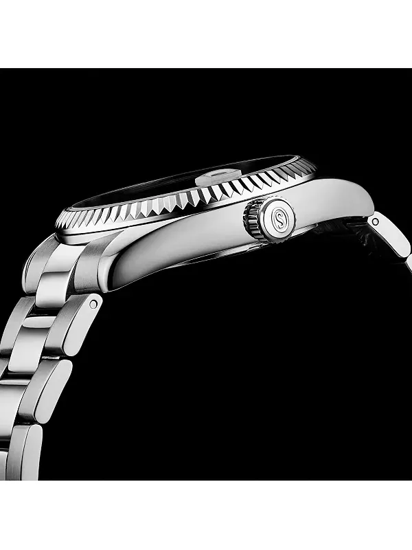 Мужские кварцевые часы Vanguard 4069 — 42 мм, черный циферблат, браслет из нержавеющей стали — изображение 3 из 4