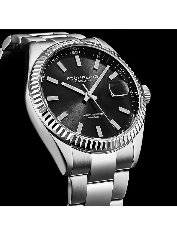 Мужские кварцевые часы Vanguard 4069 — 42 мм, черный циферблат, браслет из нержавеющей стали — изображение 4 из 4