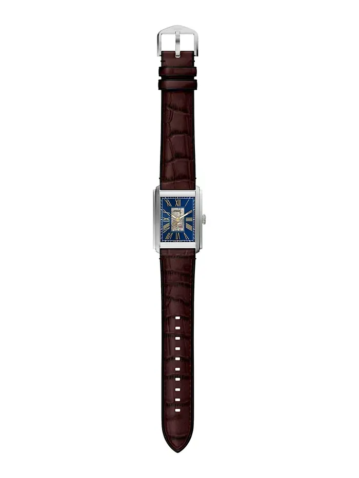 Мужские часы Carraway Automatic с коричневым крокодиловым ремешком, 30mm Fossil — изображение 6 из 8