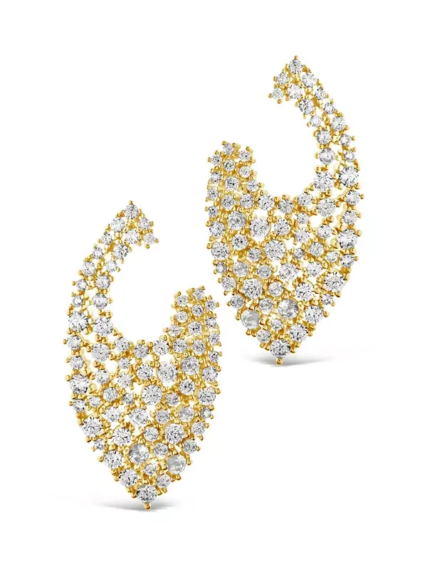 Крупные серьги-гвоздики с кубическим цирконием «Присцилла» Sterling Forever — изображение 4 из 4, оттенок серебряный