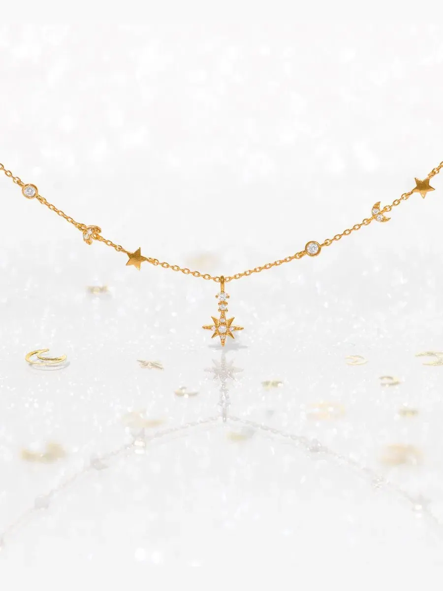 Кулон на цепочке Gold-Plated Crystal Starbeam Girls Crew — изображение 3 из 4, оттенок золото
