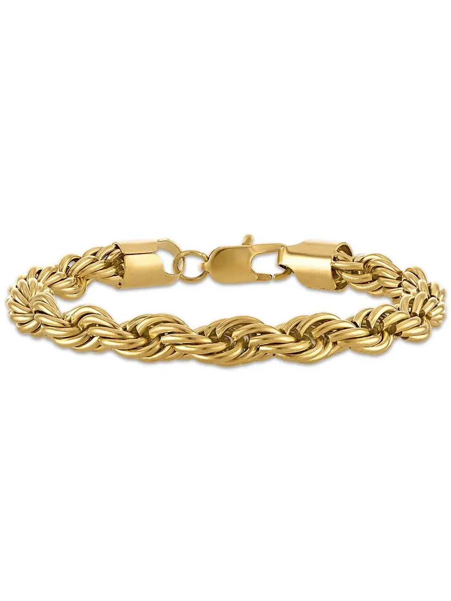 Браслет с цепочкой-канатом из нержавеющей стали, модель Rope Chain Bracelet Esquire Men's Jewelry — желтый