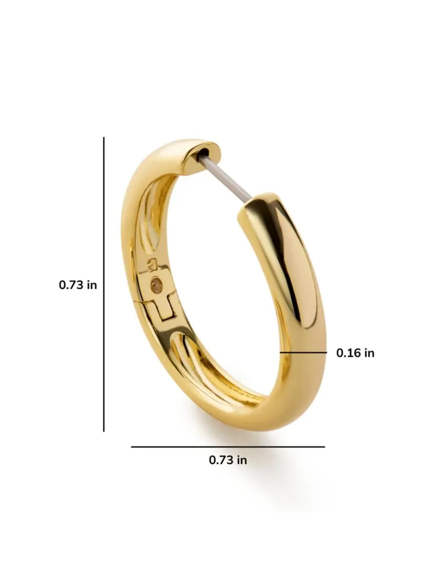 Серьги-кольца крупные с золотым покрытием, модель Giulia Large Chunky Ana Luisa — изображение 3 из 5, оттенок золото
