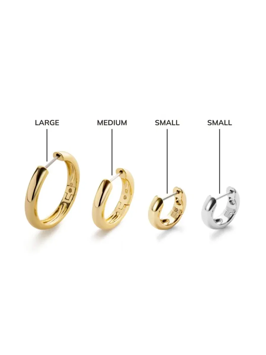 Серьги-кольца крупные с золотым покрытием, модель Giulia Large Chunky Ana Luisa — изображение 5 из 5, оттенок золото