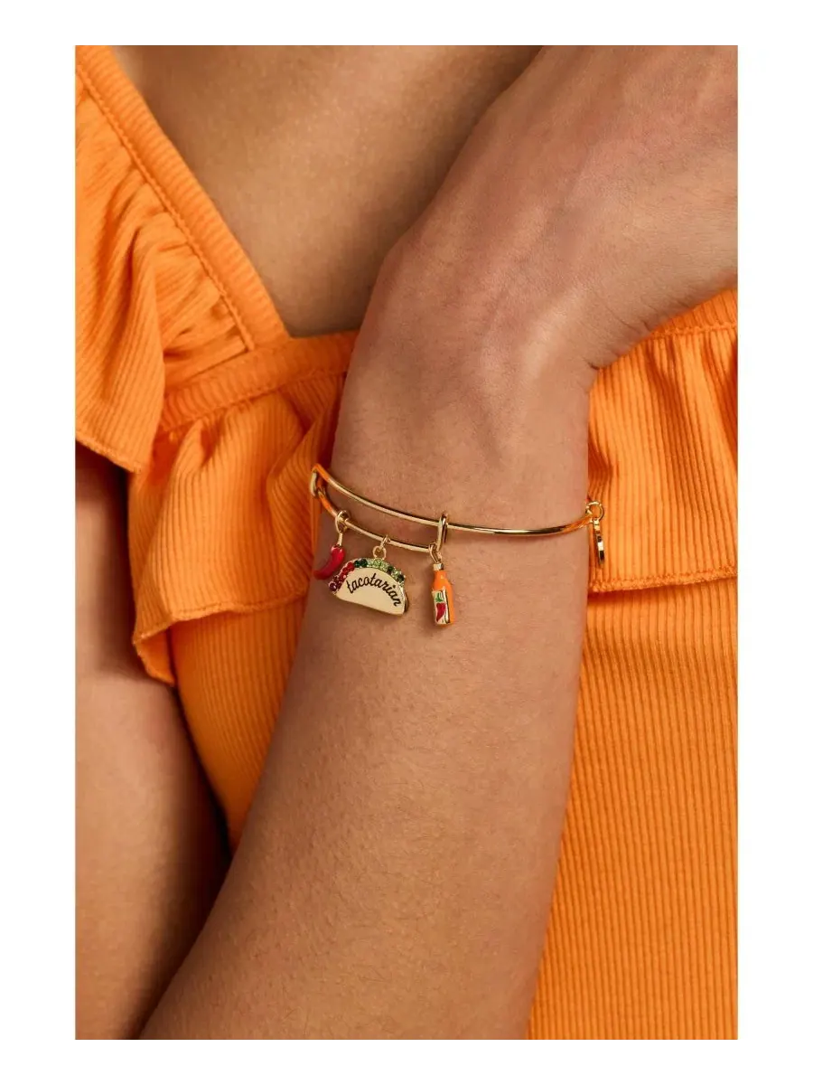 Браслет-пружинка с подвесками Taco Multi Charm Alex and Ani — изображение 3 из 3, оттенок золото