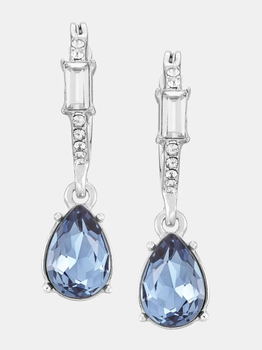 Серьги-кольца с кристаллами грушевидной формы Givenchy — изображение 1 из 3, оттенок темно-синий
