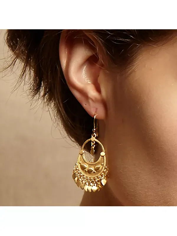 Золотые вуали - серьги-люстры в форме лепестков Satya Jewelry — изображение 2 из 2, оттенок золото