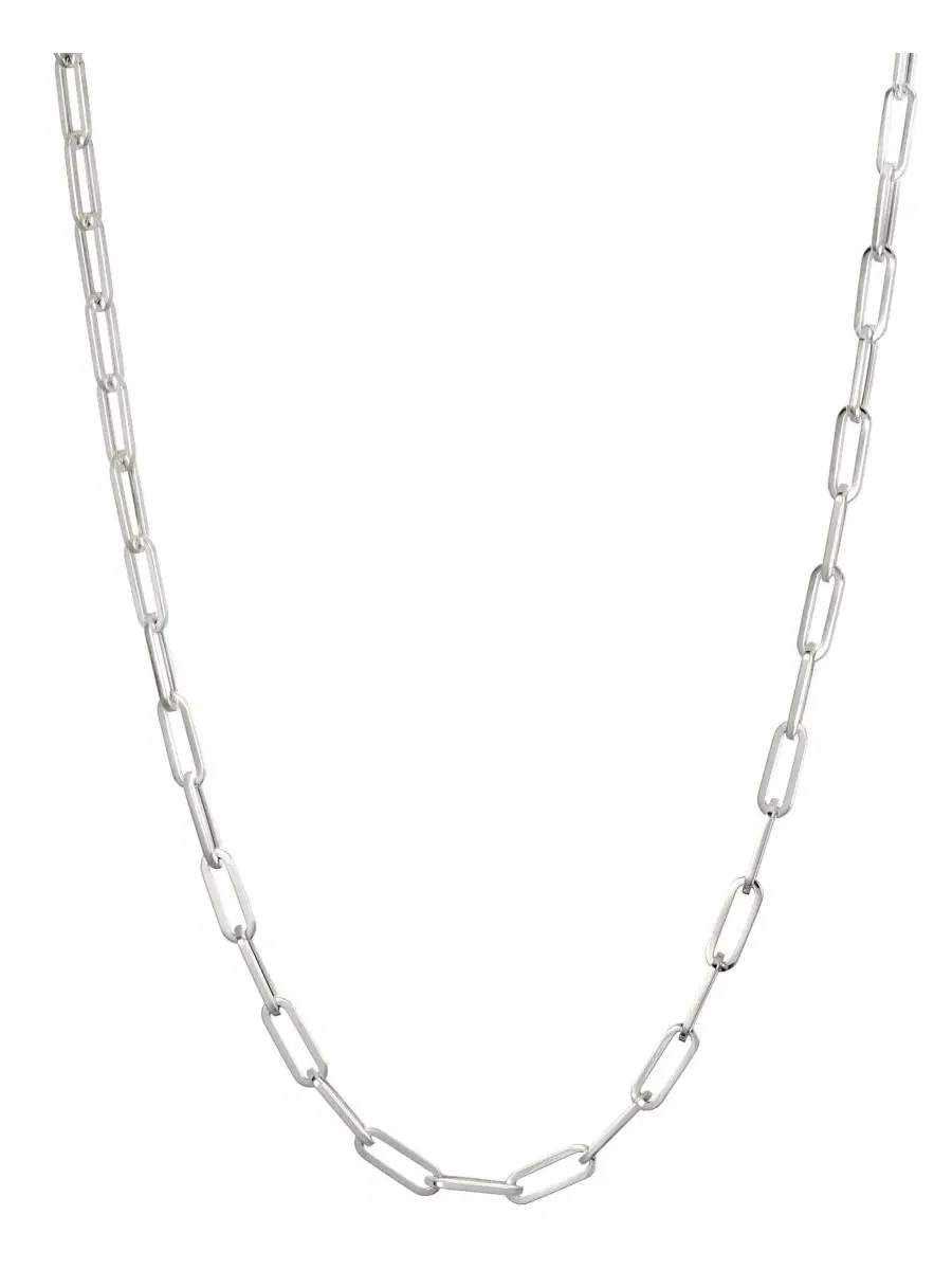 Колье-цепочка Paperclip Chain 20" в 10k белом золоте Italian Gold — изображение 1 из 3, оттенок золотистый