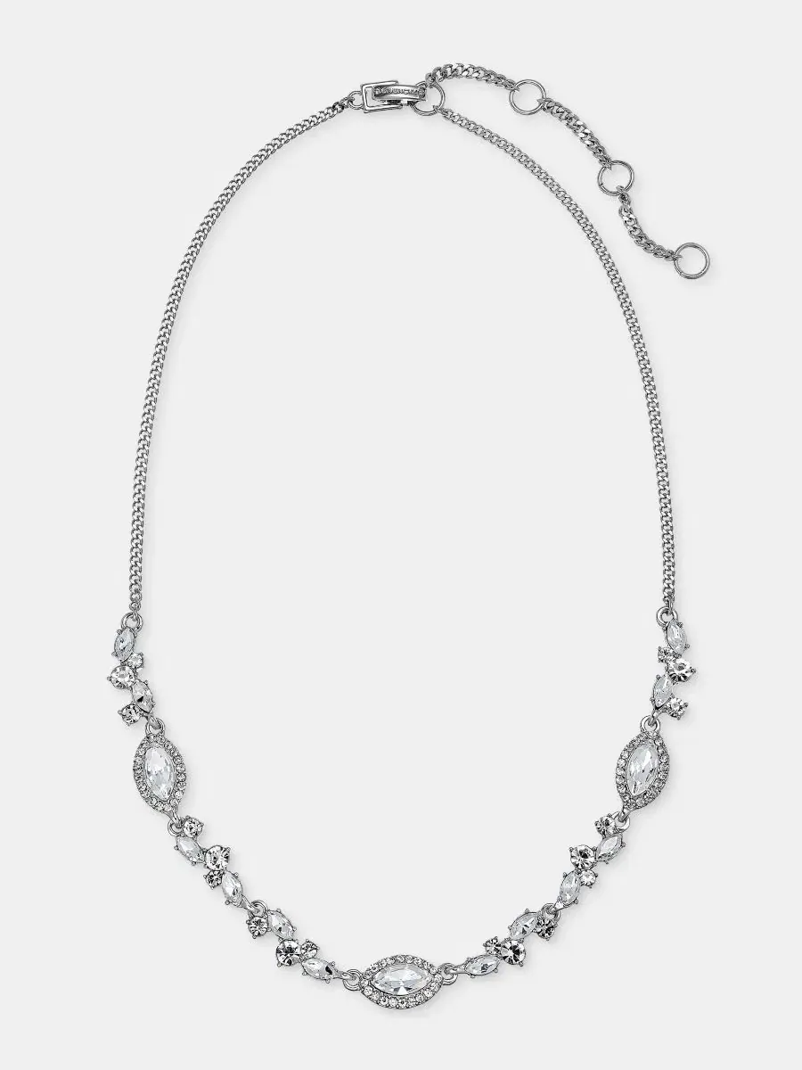 Колье с кристаллами, 16 дюймов + удлинитель 3 дюйма Givenchy — изображение 2 из 5, оттенок белый