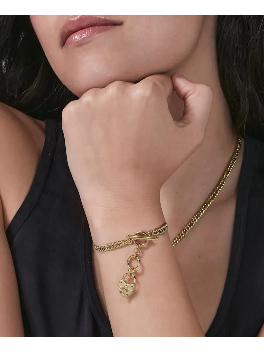 Браслет с замком-сердечком Olivia Burton — изображение 4 из 6, оттенок золото