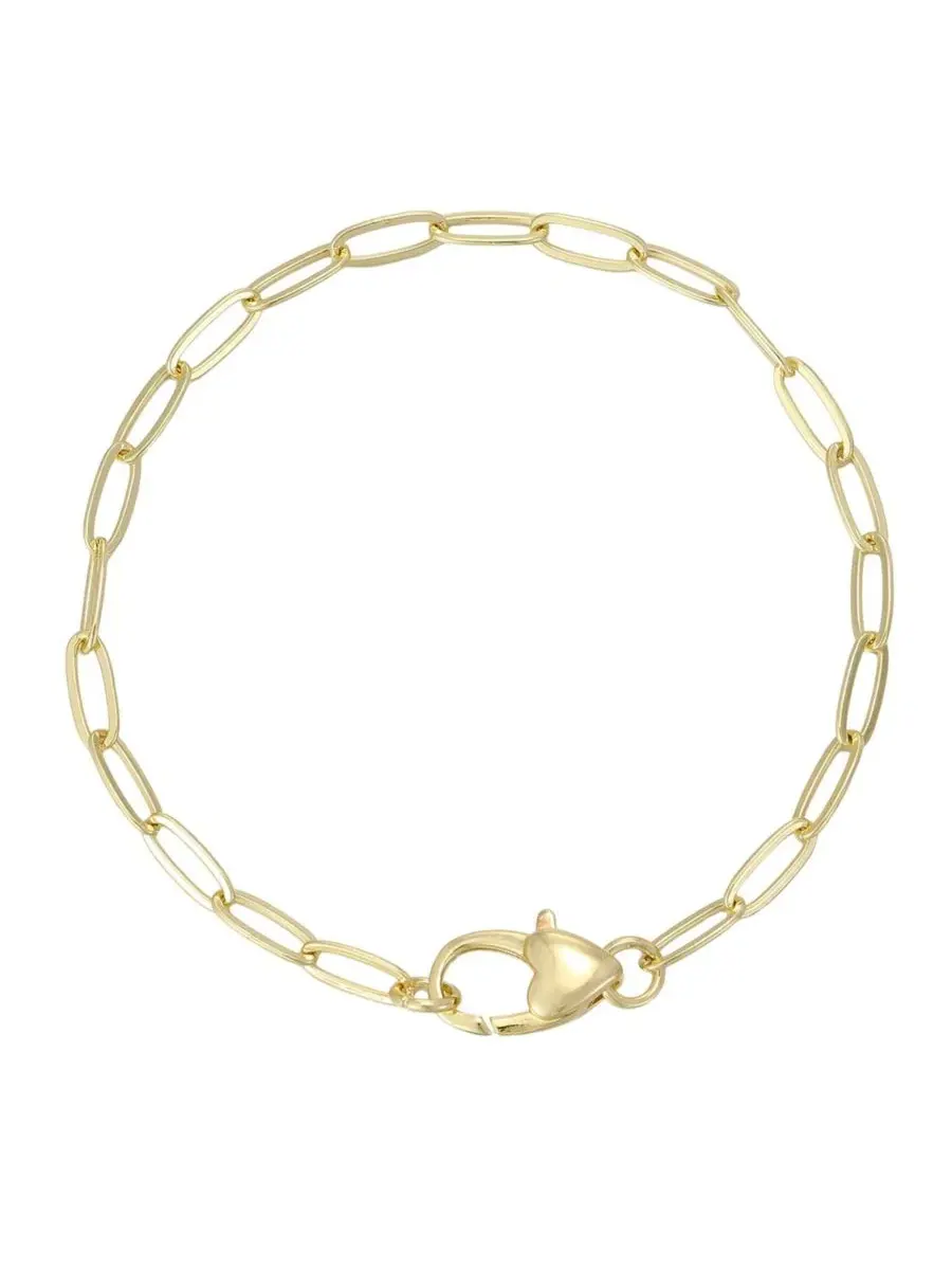 Браслет-цепочка с сердечком-замком, 19 см, коллекция Heart Lock ADORNIA — изображение 1 из 3, оттенок золото
