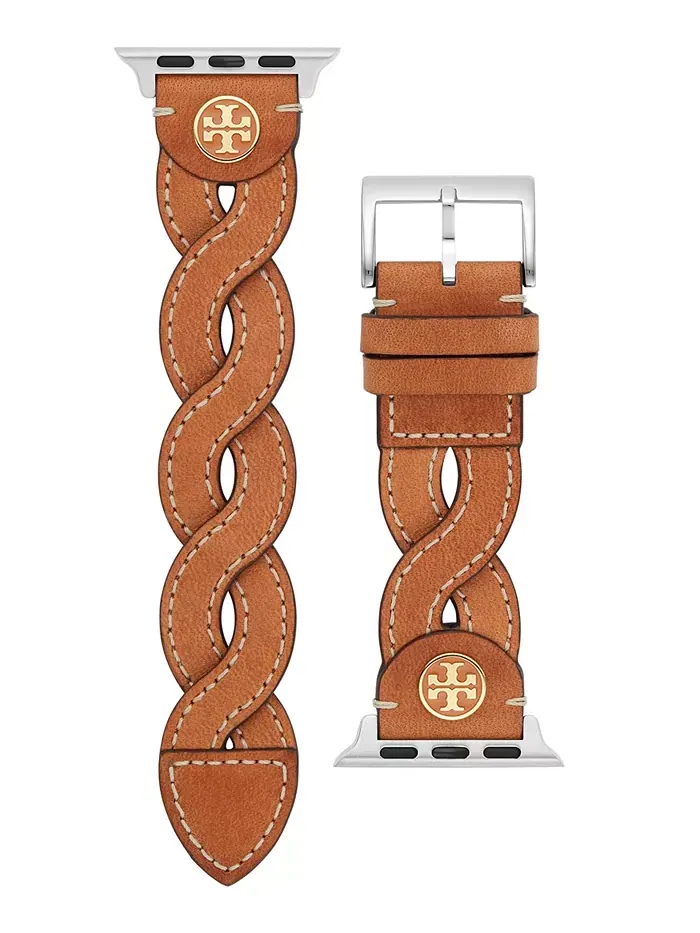 Женский ремешок для Apple Watch 38mm/40mm из плетеной кожи с эффектом багажной тесьмы Tory Burch — изображение 2 из 8