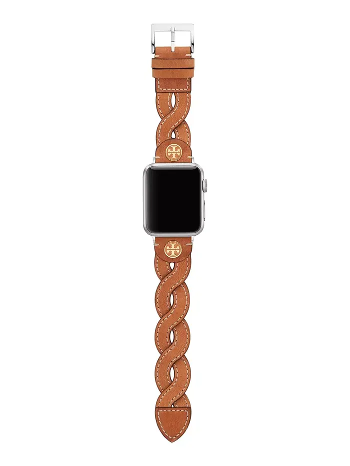 Женский ремешок для Apple Watch 38mm/40mm из плетеной кожи с эффектом багажной тесьмы Tory Burch — изображение 5 из 8