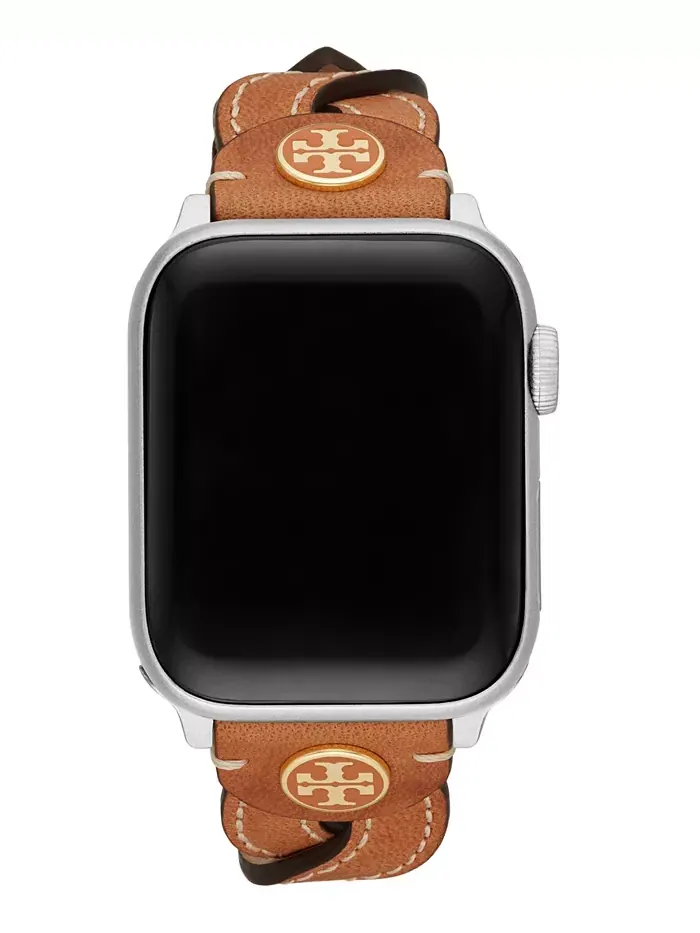 Женский ремешок для Apple Watch 38mm/40mm из плетеной кожи с эффектом багажной тесьмы Tory Burch — изображение 6 из 8