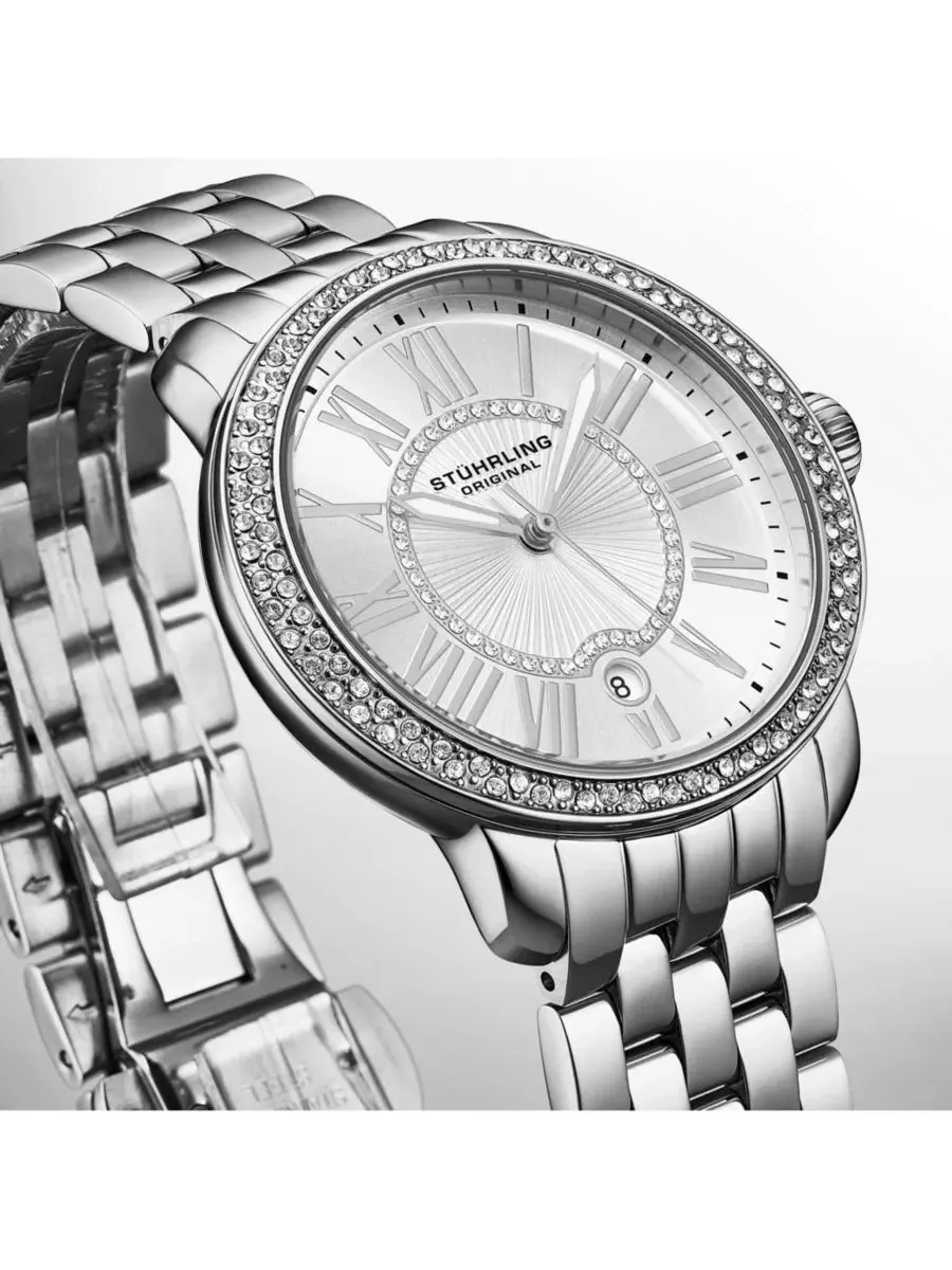 Женские кварцевые часы Celestia 4080, 38 мм, безель со стразами Swarovski, циферблат с римскими — изображение 4 из 5