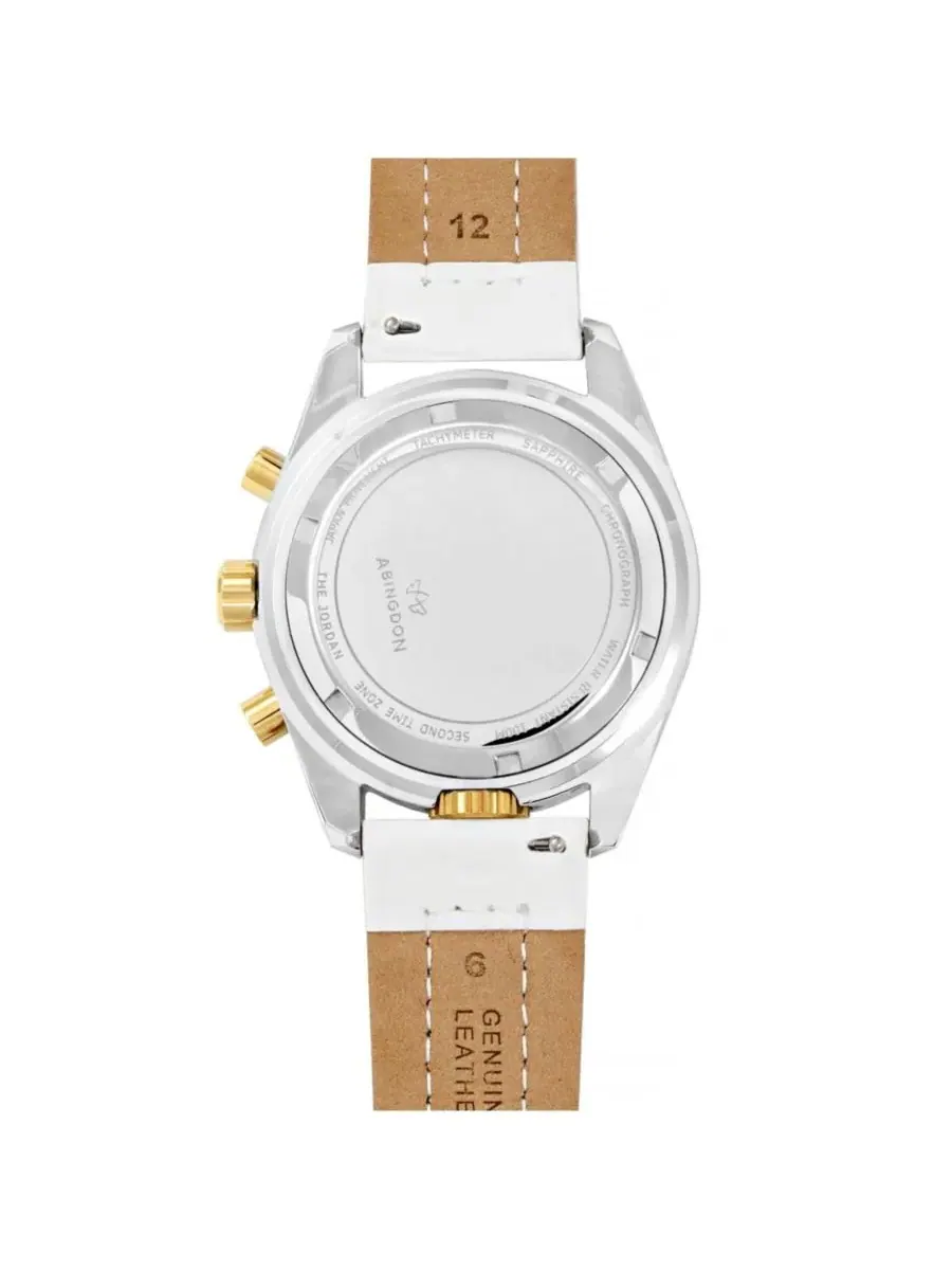 Женские многофункциональные часы Jordan Chronograph с кожаным ремешком цвета шампанского, диаметр — изображение 4 из 7