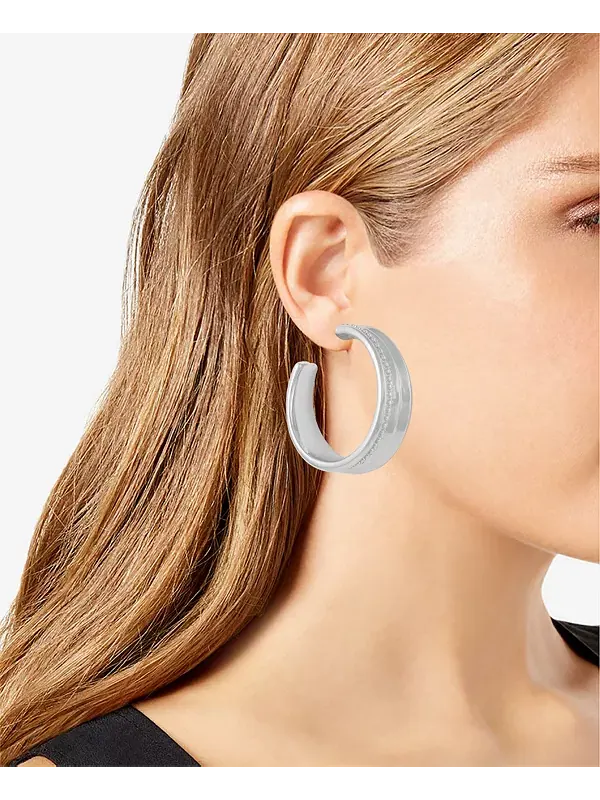 Массивные открытые серьги-кольца Vince Camuto — изображение 2 из 2, оттенок серебряный