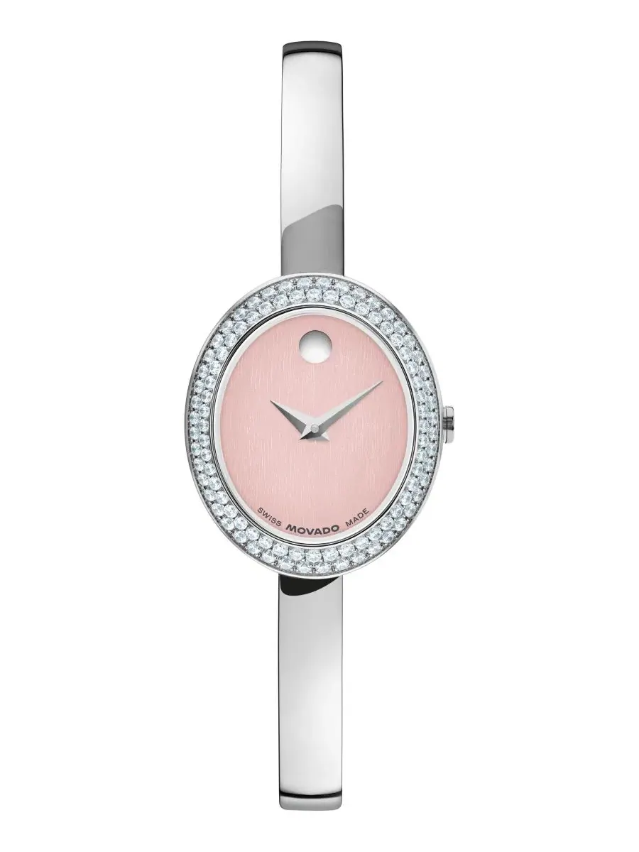 Женские часы Museum Bangle Oval Lab Grown Diamond Swiss Quartz Silver Stainless Steel Movado — изображение 1 из 3