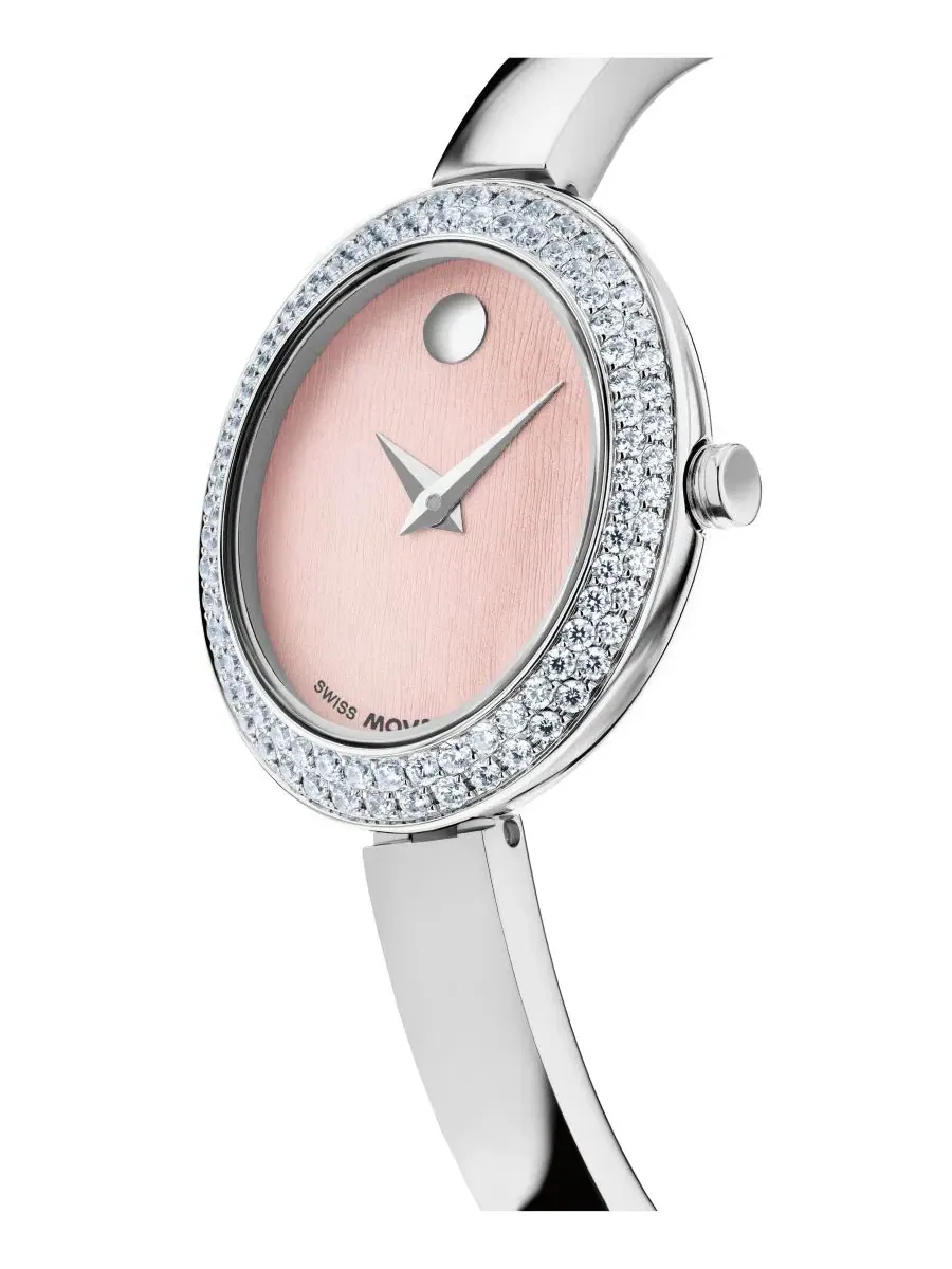 Женские часы Museum Bangle Oval Lab Grown Diamond Swiss Quartz Silver Stainless Steel Movado — изображение 2 из 3