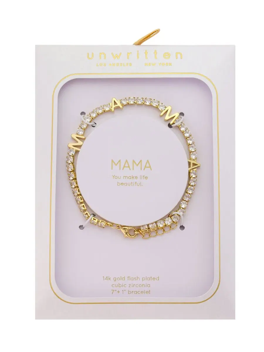 Браслет-теннис с кубическим цирконием MAMA Unwritten — изображение 2 из 3, оттенок золото