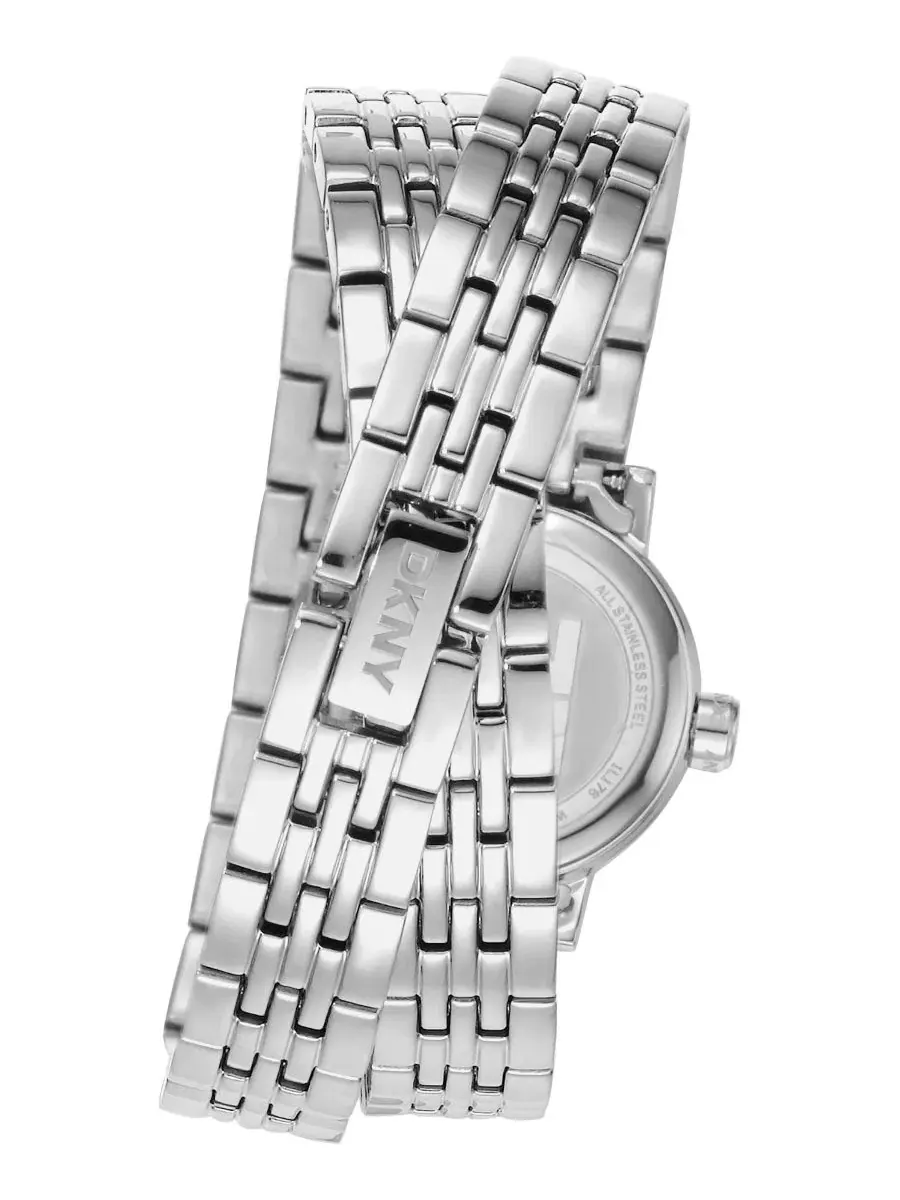 Женские часы Mini Quartz Stainless Steel Double Bracelet, 23 мм DKNY — изображение 2 из 4, оттенок черный