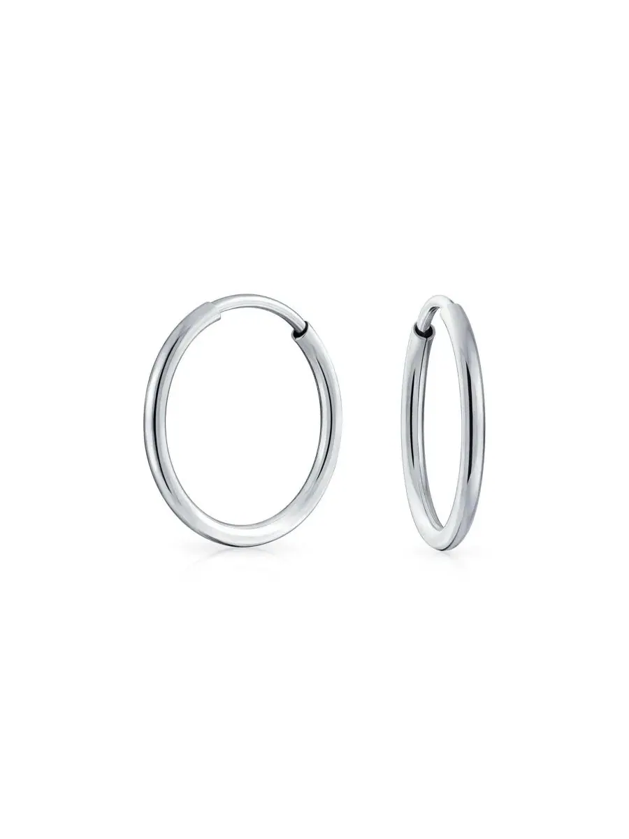 Серьги-кольца с полировкой, из стерлингового серебра Bling Jewelry — изображение 1 из 4, оттенок серебряный