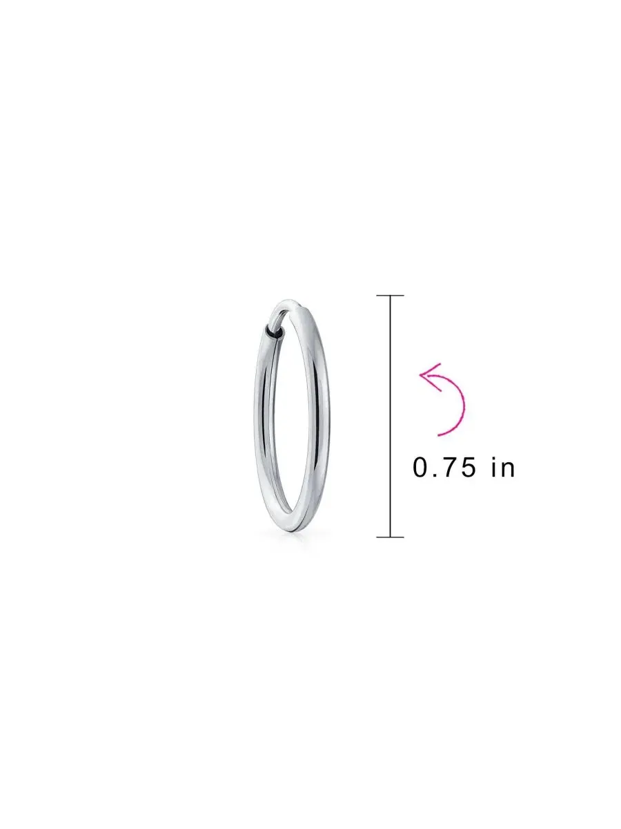 Серьги-кольца с полировкой, из стерлингового серебра Bling Jewelry — изображение 4 из 4, оттенок серебряный