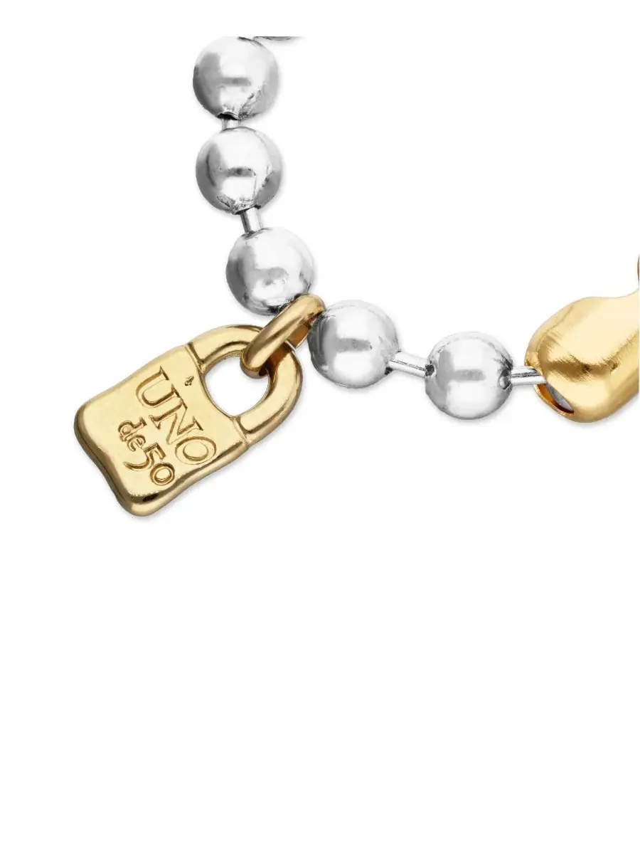 Браслет из стерлингового серебра с позолотой 18K, Bicolor UNOde50 — изображение 3 из 4, оттенок мульти