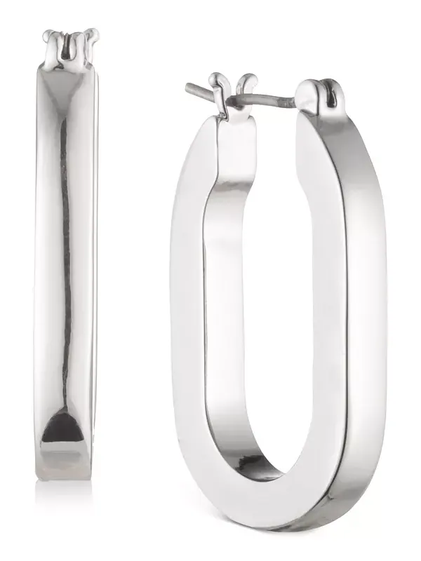 Серьги-Кольца серебристого тона, 1 дюйм Karl Lagerfeld Paris — изображение 1 из 1, оттенок серебристый