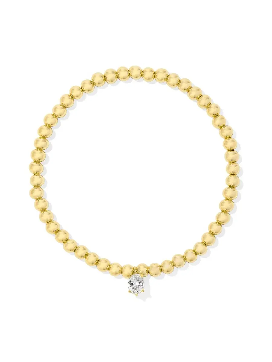 Эластичный браслет Cailin с кубическим цирконием Kendra Scott, золото/кристалл — изображение 1 из 3, оттенок золотистый