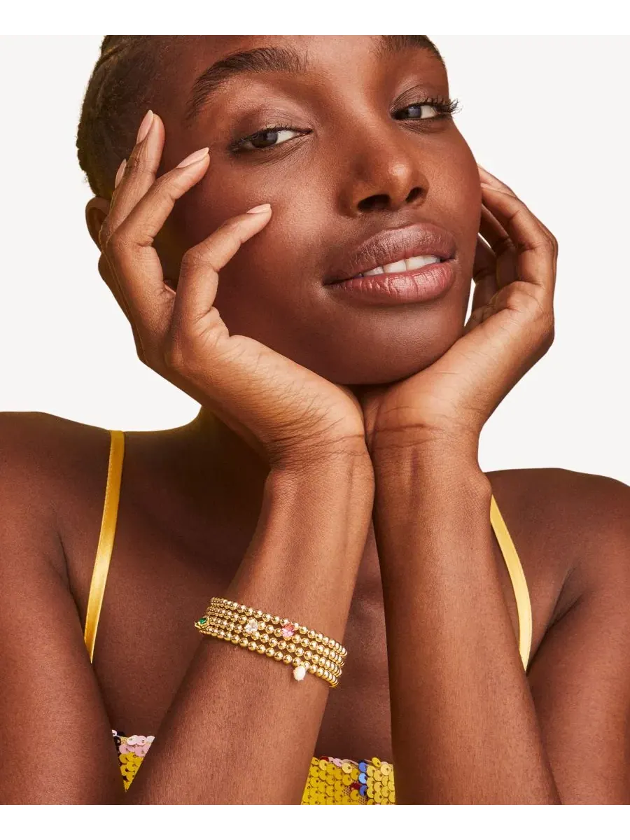 Эластичный браслет Cailin с кубическим цирконием Kendra Scott, золото/кристалл — изображение 3 из 3, оттенок золотистый