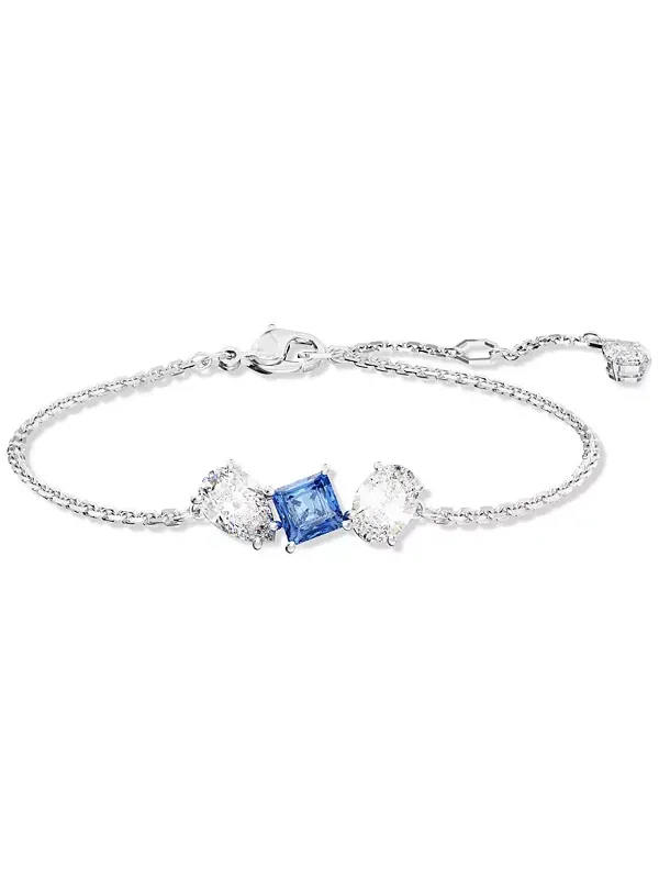 Браслет из звеньев смешанных кристаллов с родиевым покрытием Swarovski — изображение 1 из 4, оттенок синий