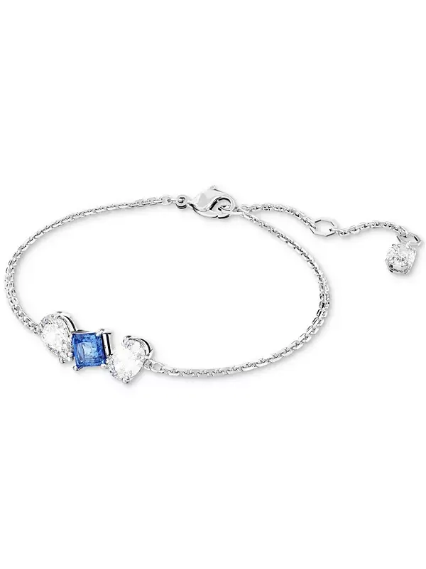Браслет из звеньев смешанных кристаллов с родиевым покрытием Swarovski — изображение 2 из 4, оттенок синий