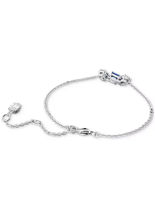 Браслет из звеньев смешанных кристаллов с родиевым покрытием Swarovski — изображение 4 из 4, оттенок синий