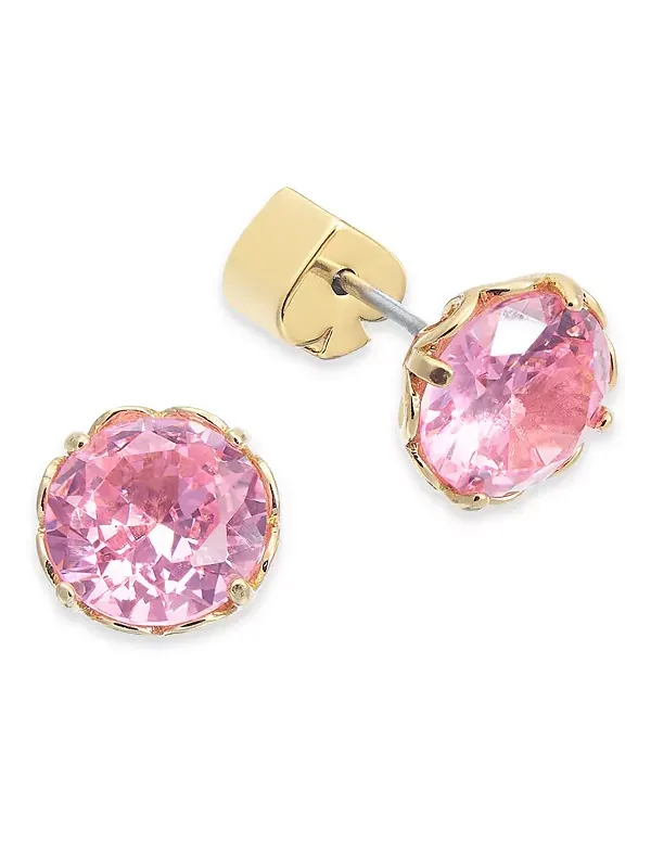 Серьги-Гвоздики с кристаллами Kate Spade New York — изображение 1 из 2, оттенок розовый/золотистый