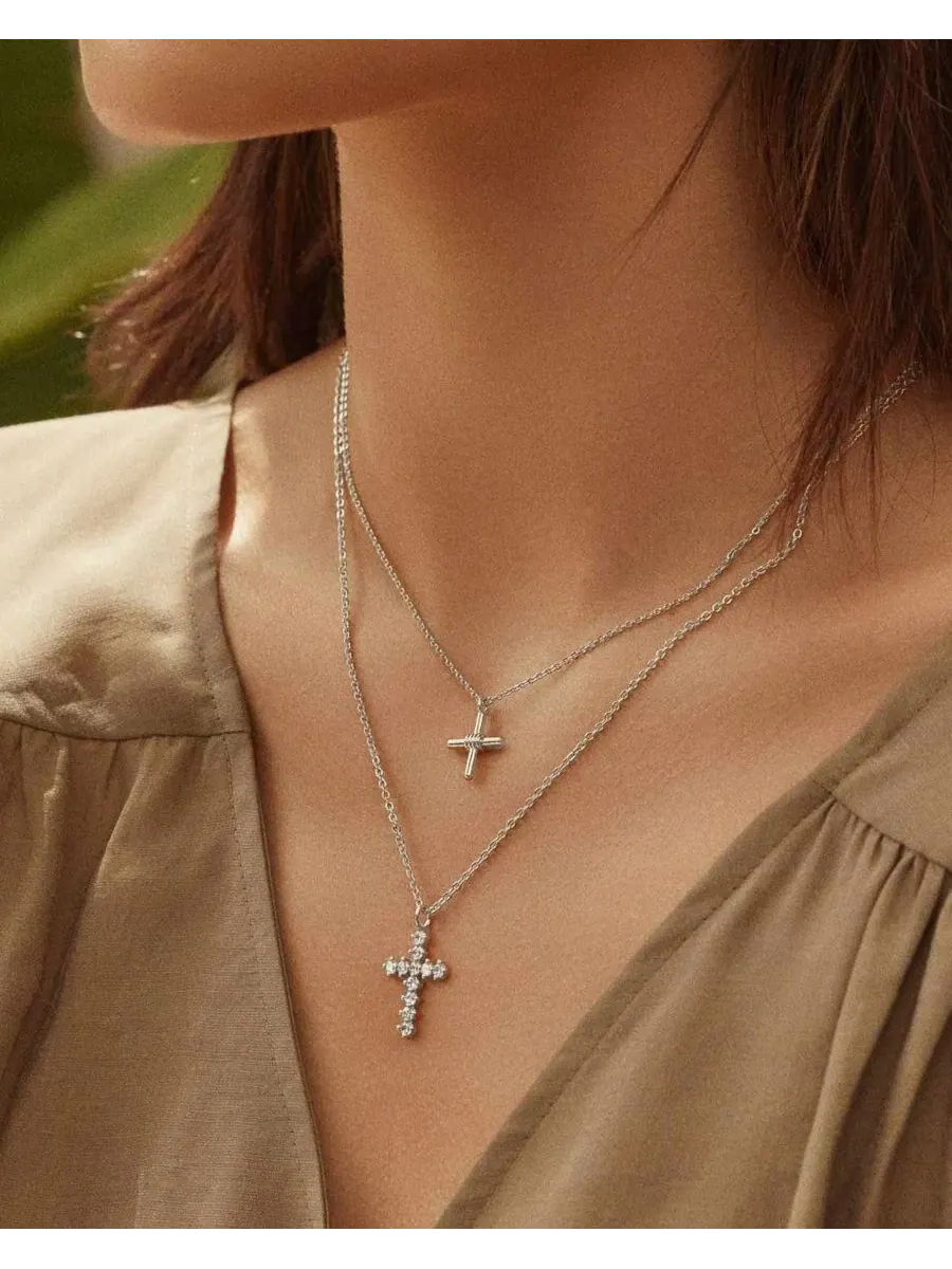 Кулон-крест Pule Cross Necklace Bearfruit Jewelry — изображение 2 из 5, оттенок серебряный