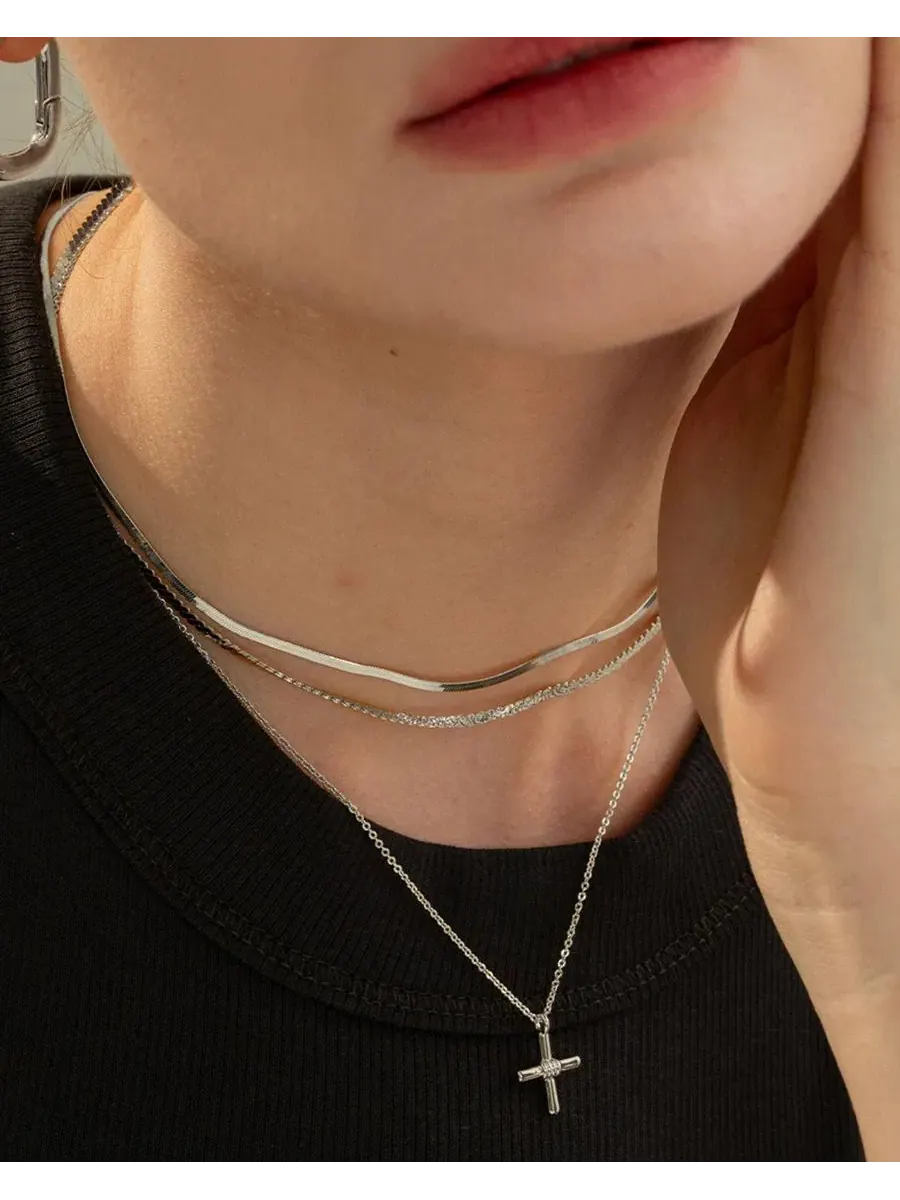 Кулон-крест Pule Cross Necklace Bearfruit Jewelry — изображение 4 из 5, оттенок серебряный