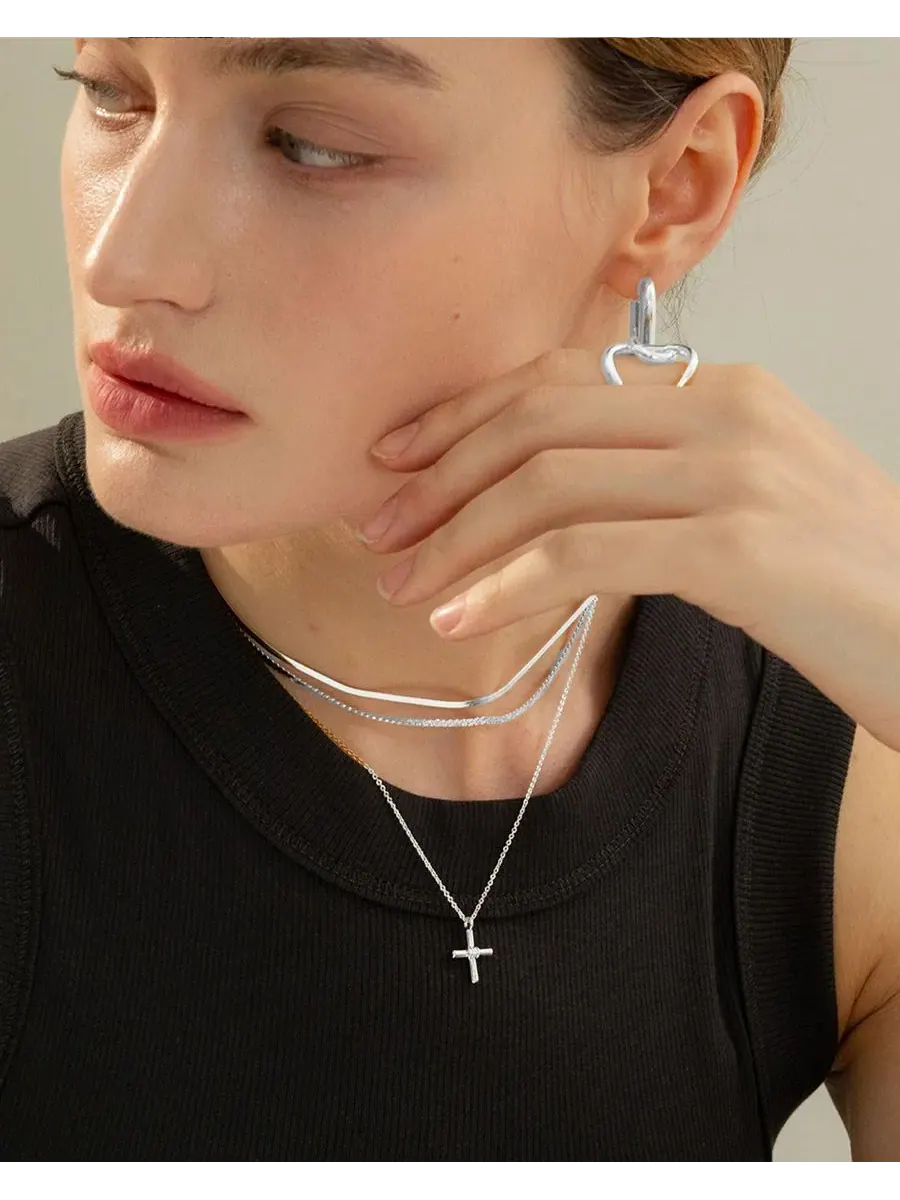 Кулон-крест Pule Cross Necklace Bearfruit Jewelry — изображение 5 из 5, оттенок серебряный