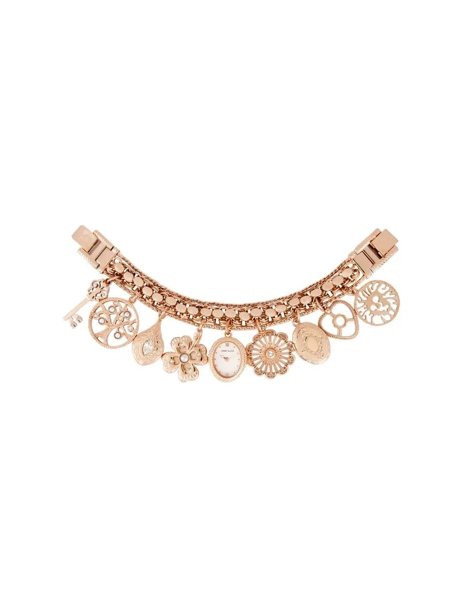 Женские часы с браслетом-цепочкой и кристаллами Anne Klein