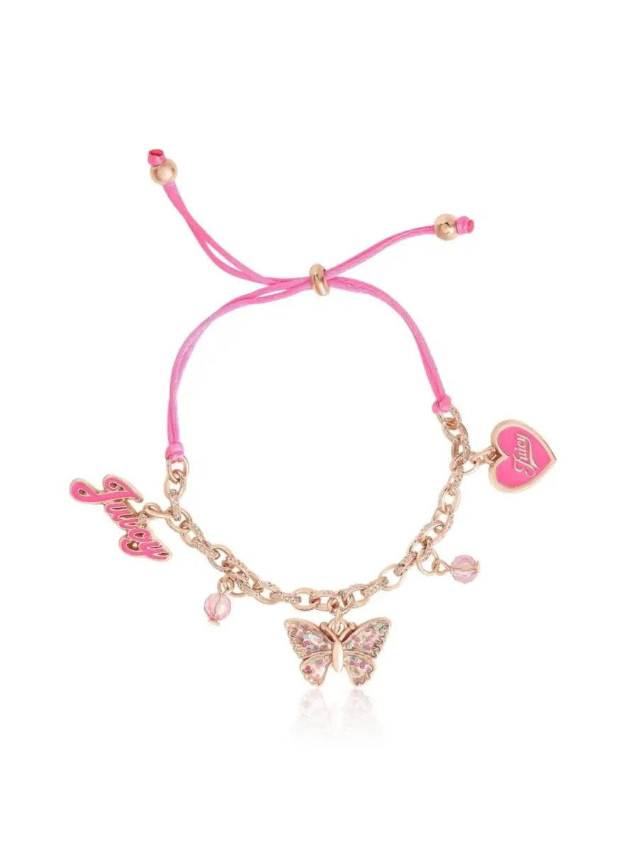 Браслет-шарм с бабочками Juicy Couture Kids — изображение 1 из 2, оттенок розовый