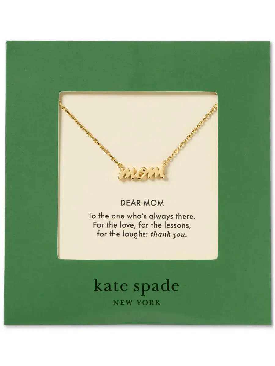 Подвеска-колье золотистого цвета в подарок «Дорогая мама» Kate Spade New York — изображение 4 из 5, оттенок золото