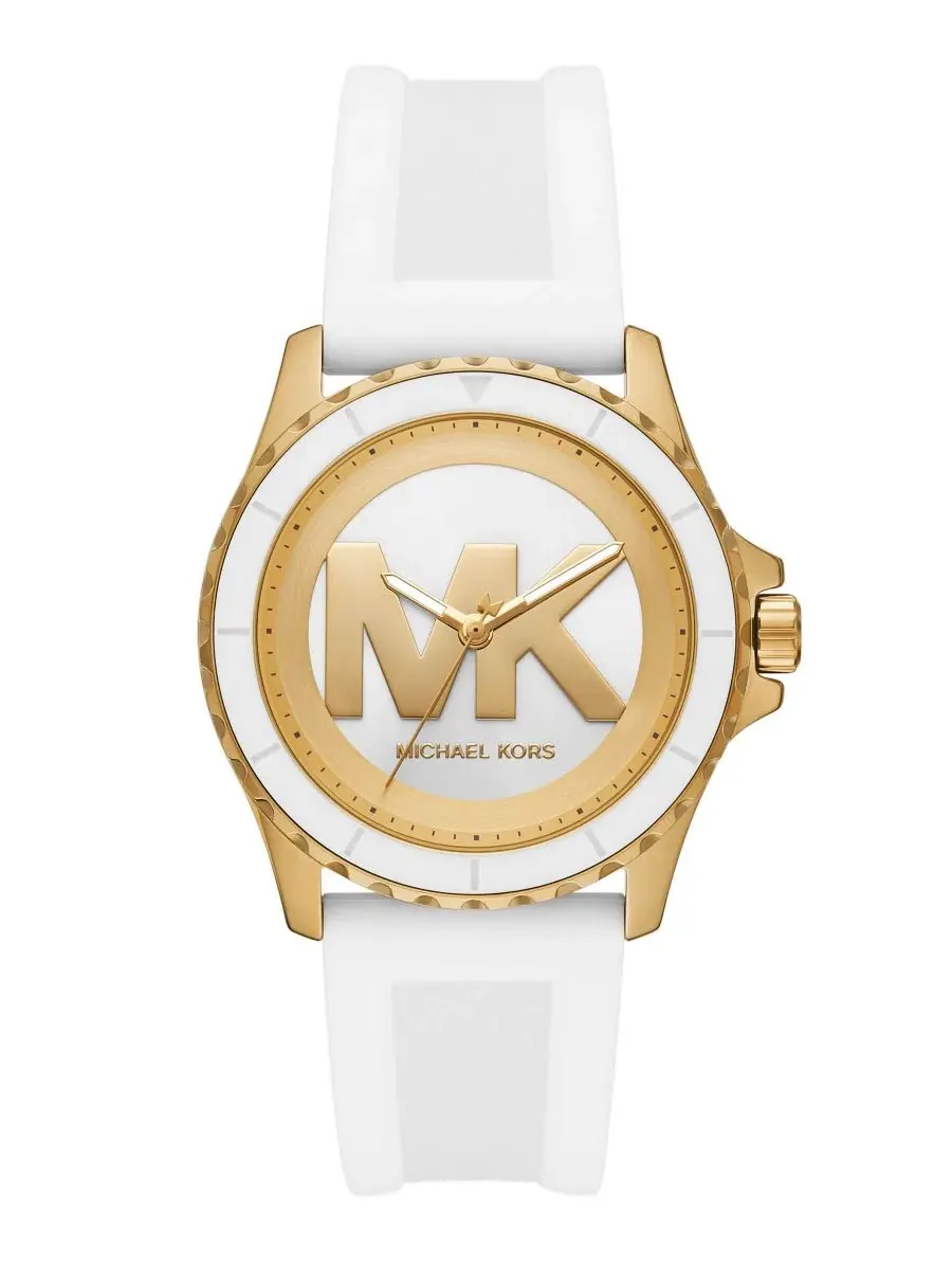 Женские трехстрелочные часы Everest из белого силикона, 40 мм Michael Kors