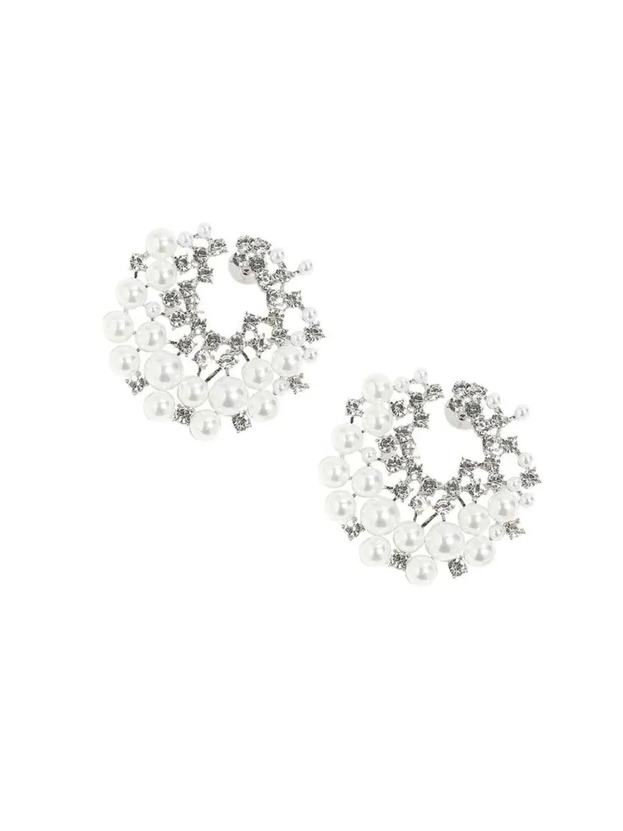 Серьги-подвески Pellet-Swirl Drop SOHI — изображение 1 из 4, оттенок белый
