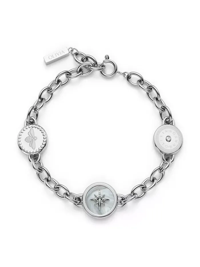 Браслет с подвесками Signature Charms серебристого оттенка Olivia Burton — изображение 1 из 5