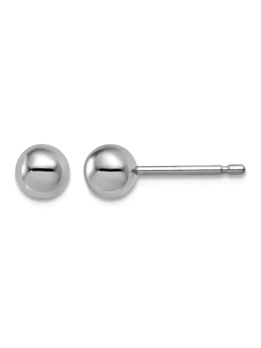 Классические серьги-гвоздики из цельной платины 950 пробы Curata Jewelry — изображение 1 из 7, оттенок серебряный