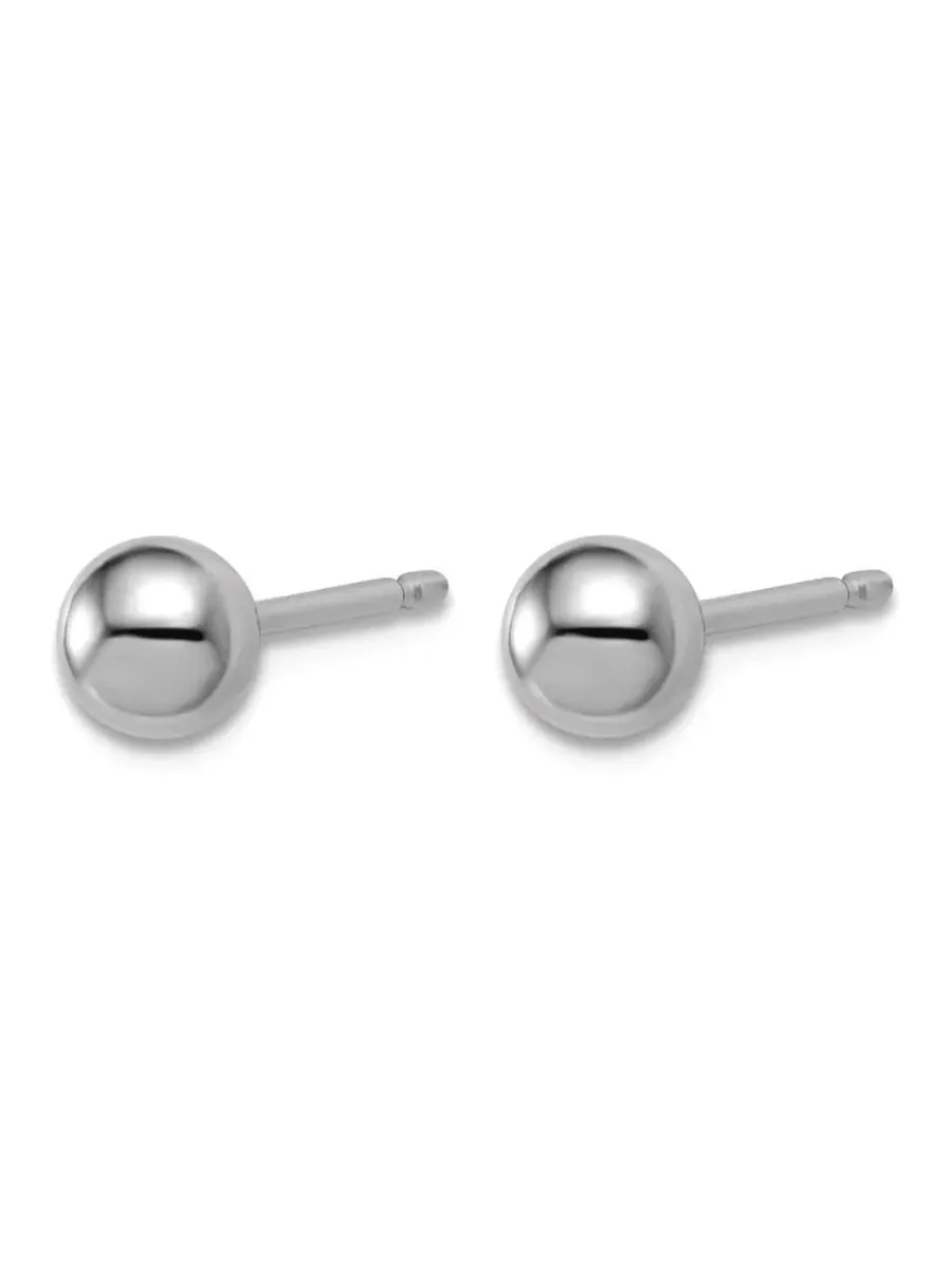 Классические серьги-гвоздики из цельной платины 950 пробы Curata Jewelry — изображение 3 из 7, оттенок серебряный