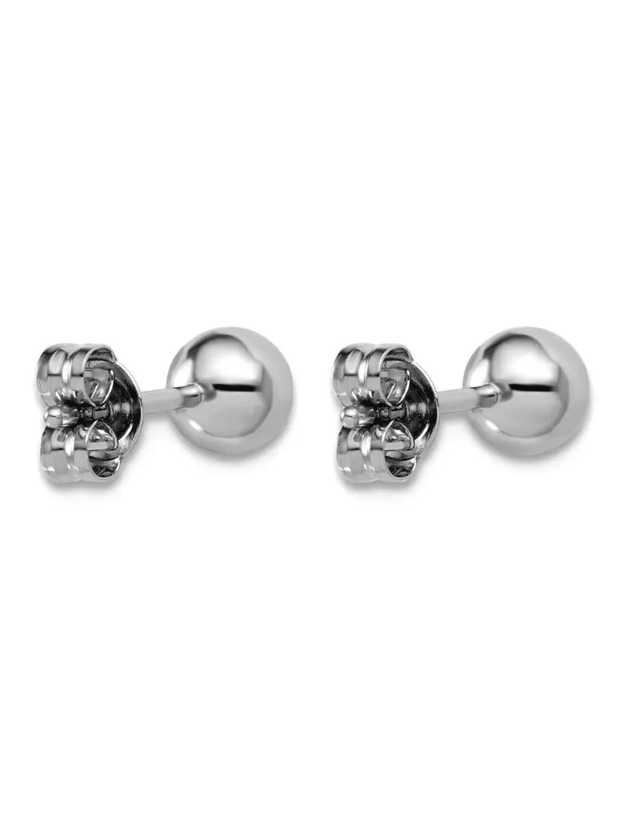 Классические серьги-гвоздики из цельной платины 950 пробы Curata Jewelry — изображение 4 из 7, оттенок серебряный