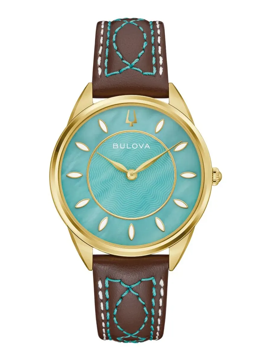 Женские часы с кожаным ремешком Western Sutton, 34,5 мм Bulova — изображение 1 из 5, оттенок коричневый